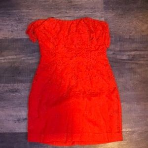 Orange strapless dress (size 4)